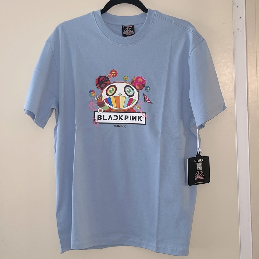 NTWRK blackpink x Takashi Murakami sky blue shirt